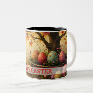 Taza Bicolor Magia de Floración Primaveral con el Esplendor del