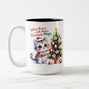 Taza Bicolor Magia Navideña Vibrante - Regalo Acogedor para Mam