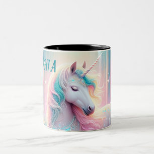Taza Bicolor Magic Unicorn, Nursery Baby/ Kids Custom Name