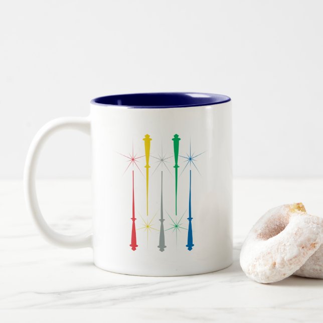 Taza Bicolor Magic Wands Mug 11oz. Azul (Con donut)