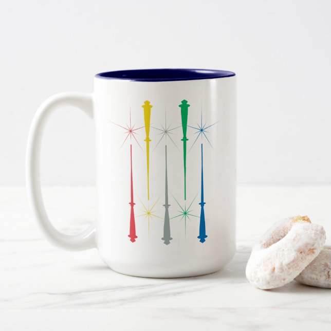 Taza Bicolor Magic Wands Mug 15oz. Azul oscuro (Con donut)