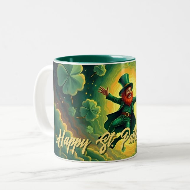 Taza Bicolor Magical Leprechaun St. Patrick’s Day Art (Anverso izquierdo)