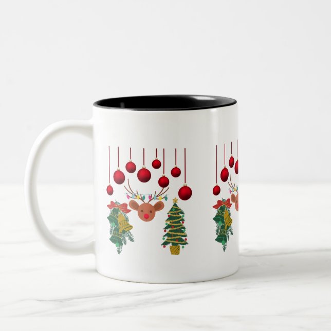 Taza Bicolor Magical Reindeer Bells and Christmas Tree Design  (Izquierda)