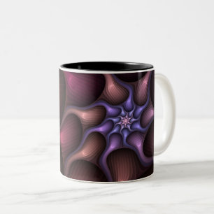 Taza Bicolor Mágico Brillante Abstracto Estriado Colorido Fract