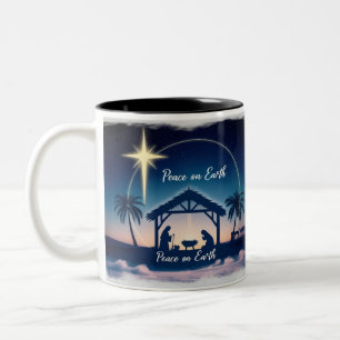 Taza Bicolor Mágico Nacimiento Tropical Paz en la Tierra de Dos