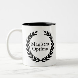 Taza Bicolor Magistra Optima Latin Teacher