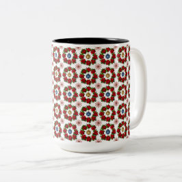 Taza Bicolor Magnífica floral navideña