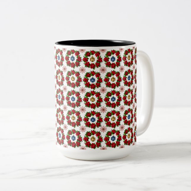 Taza Bicolor Magnífica floral navideña (Anverso derecho)