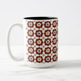 Taza Bicolor Magnífica floral navideña