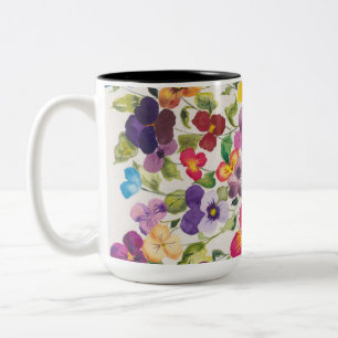Taza Bicolor Magnífico Pansie Two-Tone Mug, 15 oz