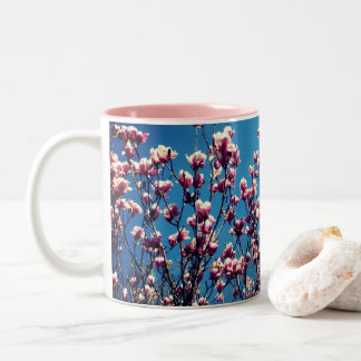 Taza Bicolor Magnolia Blossoms Blue Sky