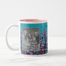 Taza Bicolor Magnolia Blossoms Blue Sky Painting Añadir tu foto