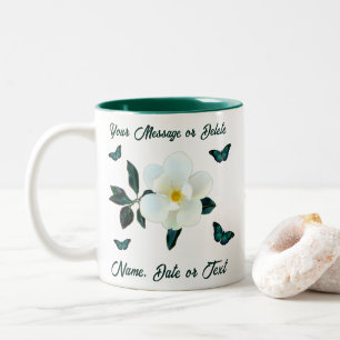 Taza Bicolor Magnolia Coffee Mugs, personalizado o transferido