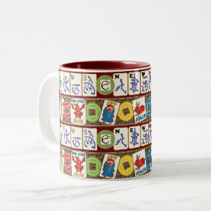 Taza Bicolor Mah Jongg Brokers and Winds