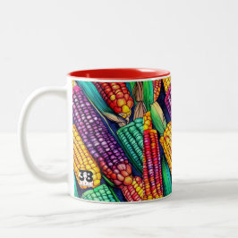Taza Bicolor Maíz de colores de otoño