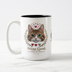 Taza Bicolor Majestad Meowgical - Feline Good Cat Mug (15 oz)