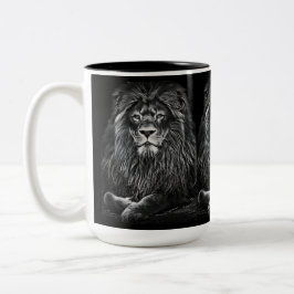 Taza Bicolor Majestuosos Leones Gris