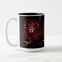Taza Bicolor Majestuosos Leones Rojos
