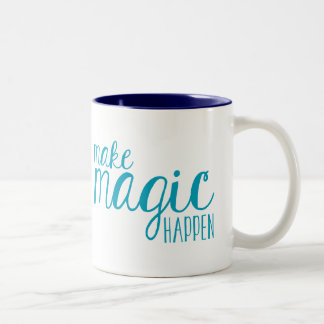 Taza Bicolor Make Magic Happen Typography Mug