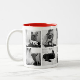 Taza Bicolor Make Your Own Pet Photo Collage | Black and White