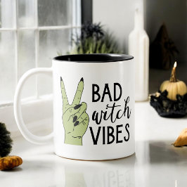 Taza Bicolor Mala bruja vibra Halloween moderna