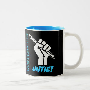 Taza Bicolor ¡Malas Hélices Desatadas! Humor gramatical levanta