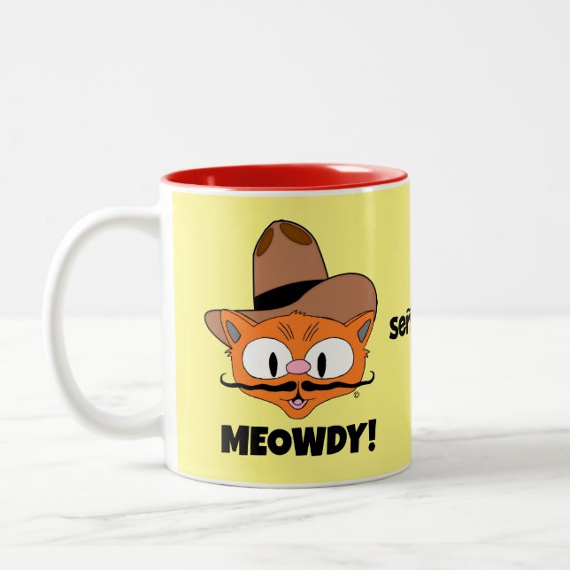 Taza Bicolor ¡MALDITO! Senor Gato Personalizado Mustache Cat (Izquierda)