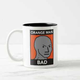 Taza Bicolor Malo anaranjado del hombre