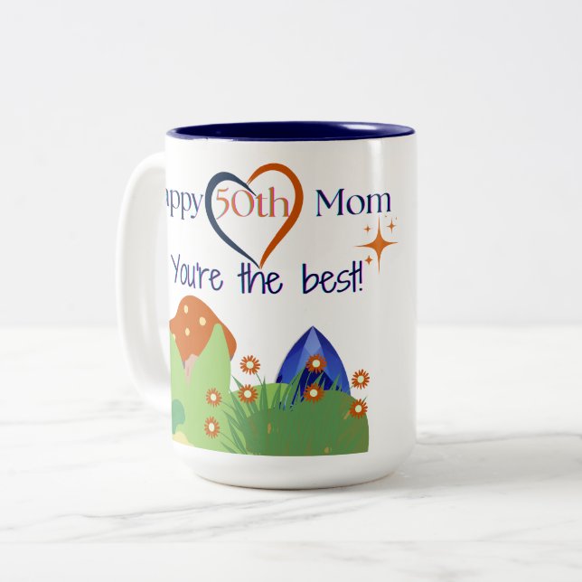 Taza Bicolor Mamá 50° cumpleaños (Anverso izquierdo)