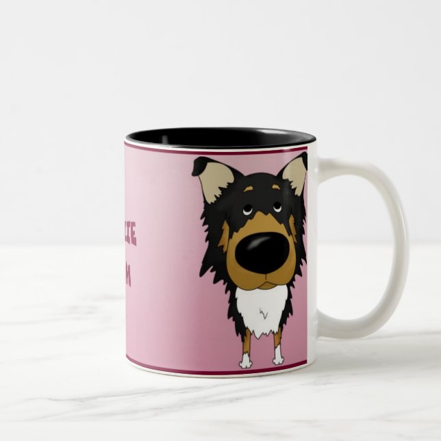 Taza Bicolor Mamá áspera del collie (Derecha)