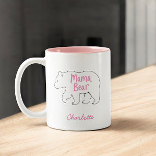 Taza Bicolor Mama Bear   Día de la Madre, lindo y gracioso