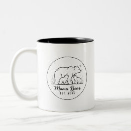 Taza Bicolor Mama Bear EST 2025 Circle Logo Line Art