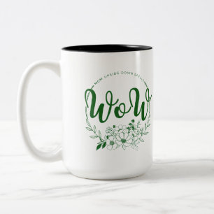 Taza Bicolor MAMÁ boca abajo dice ¡WOW!