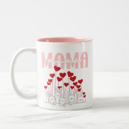 Taza Bicolor Mama Bunny Love Mug - Diseño Familiar Cute Heart