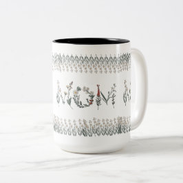 Taza Bicolor "Mama" Café Mug con flores - Simple y Elegante