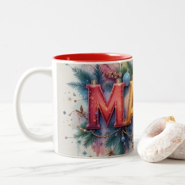 Taza Bicolor Mama Christmas Mug (Con donut)