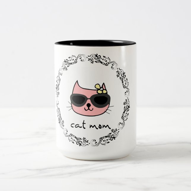Taza Bicolor Mamá de gato (Centro)