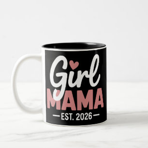 Taza Bicolor Mamá de niña Est 2026 Revelación de embarazo Nueva