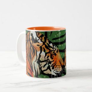 Taza Bicolor Mamá de tigre y tazón de café de dos tonos