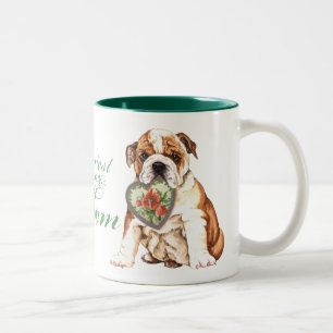 Taza Bicolor Mamá del corazón del bulldog