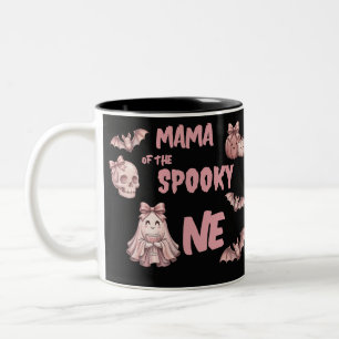 Taza Bicolor Mamá del Espeluznante Cumpleañera en la Fiesta Pin