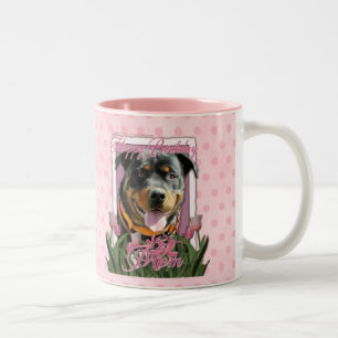 Taza Bicolor Mamá del feliz cumpleaños - Rottweiler -