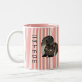 Taza Bicolor Mamá del gato dos fotos Mug