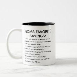 Taza Bicolor Mamá dice canciones favoritas de su madre graciosa