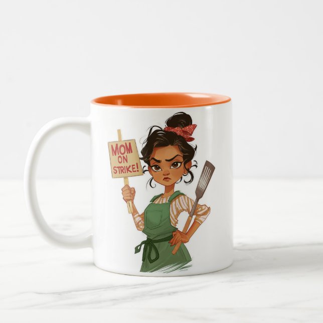 Taza Bicolor Mamá En Huelga Mug De Dos Tonos (Izquierda)