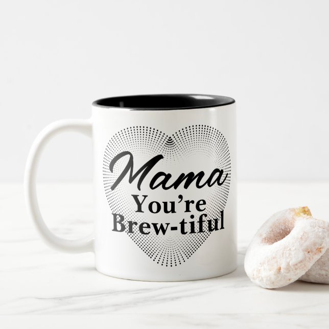 Taza Bicolor Mamá, eres hermosa (Con donut)