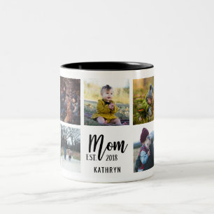 Taza Bicolor Mamá Est. personalizado Photo Mug 2018