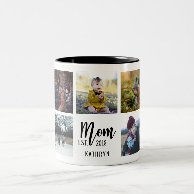 Taza Bicolor Mamá Est. personalizado Photo Mug 2018 (Centro)