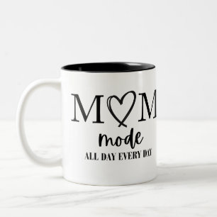 Taza Bicolor Mamá está en modo todo el día todos los días Mug d