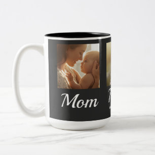 Taza Bicolor Mamá Establecida Guión Negro 3 Foto